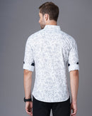 Men Classic Fit Spread Collar Abstract Printed Cotton Casual Shirt