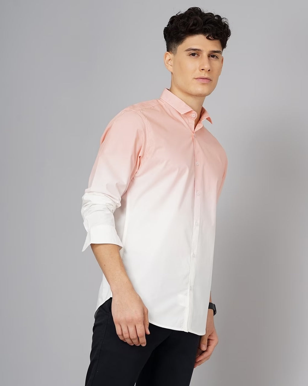 Men Ombre-Dyed Slim Fit Shirt