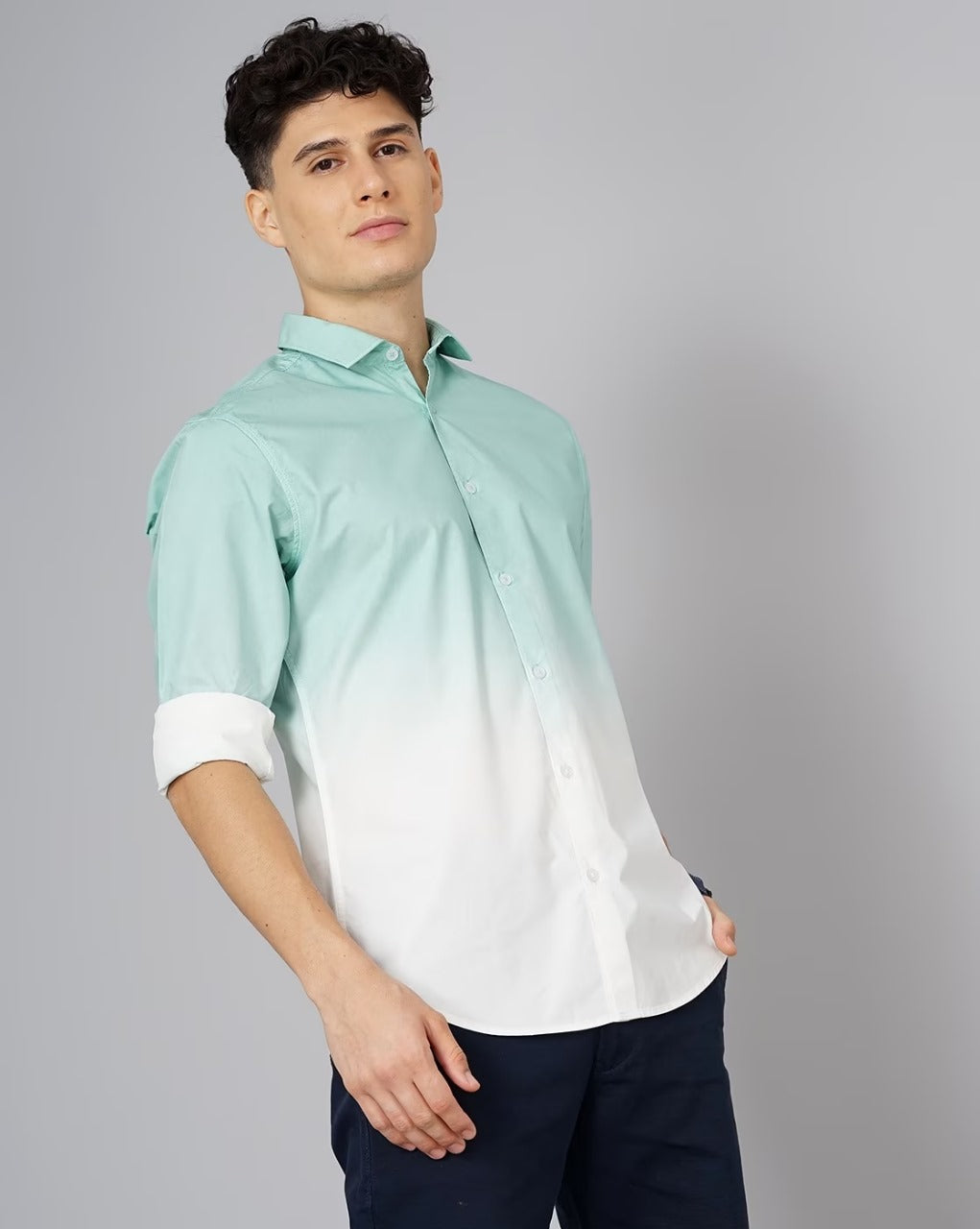 Men Ombre-Dyed Slim Fit Shirt