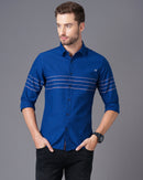 Slim Fit Plain Shirt with Placement Stripes