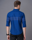 Slim Fit Plain Shirt with Placement Stripes