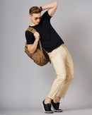 Heathered Slim Fit Flat-Front Chinos