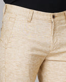 Heathered Slim Fit Flat-Front Chinos