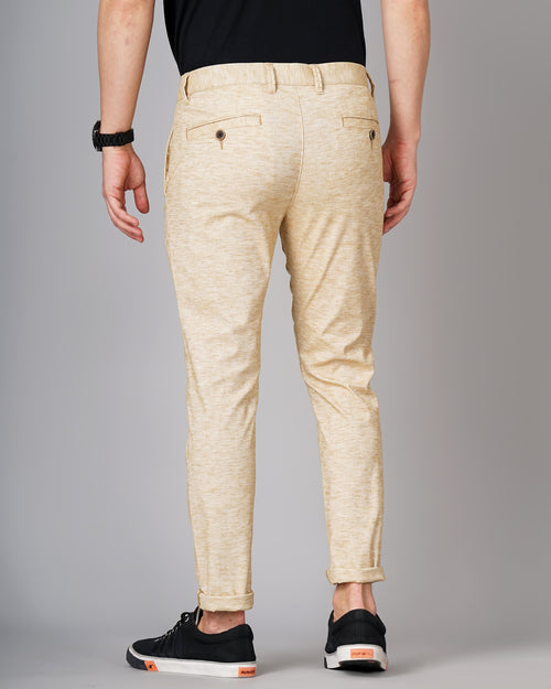 Heathered Slim Fit Flat-Front Chinos