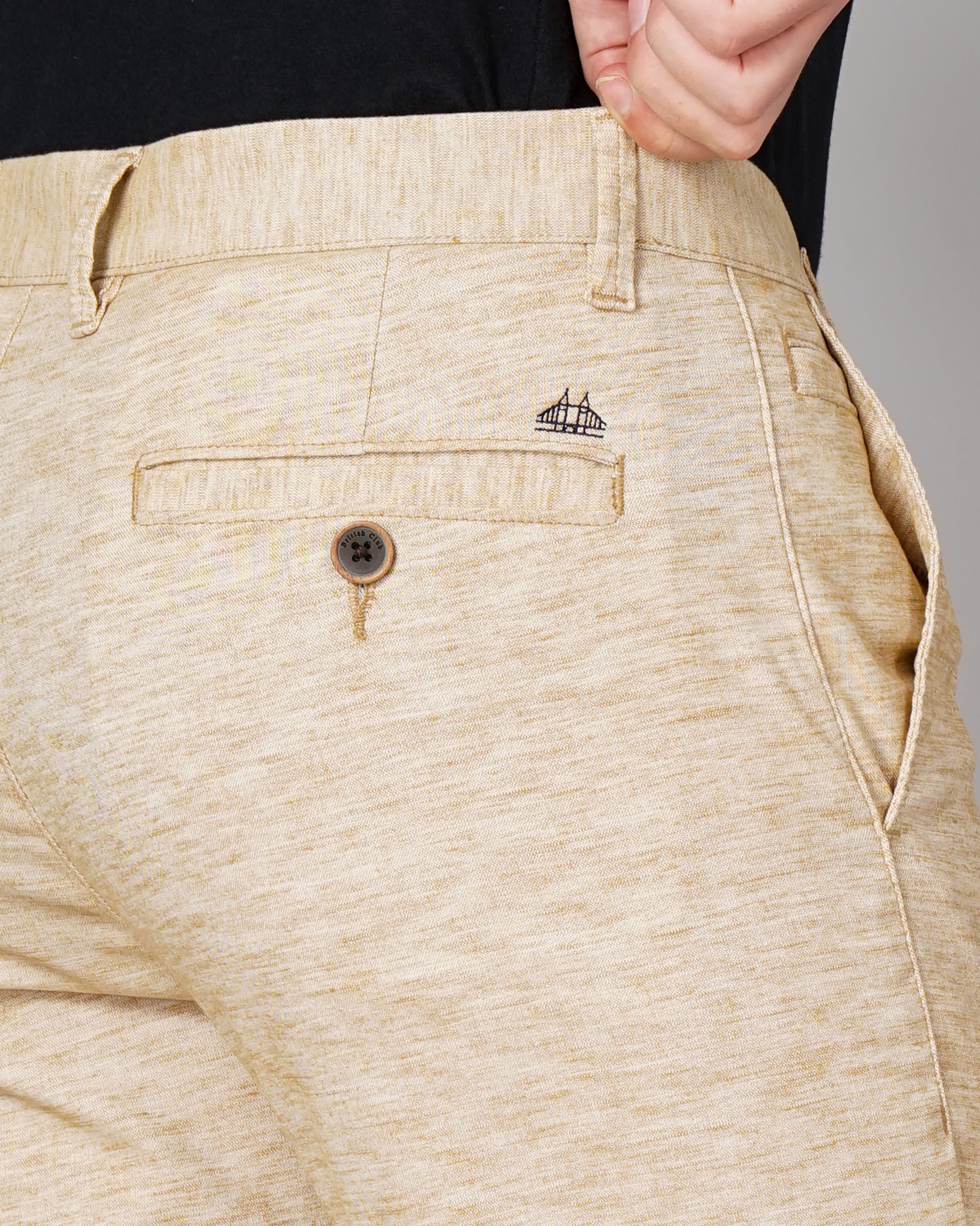 Heathered Slim Fit Flat-Front Chinos