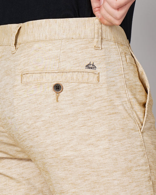 Heathered Slim Fit Flat-Front Chinos