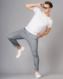 Heathered Slim Fit Flat-Front Chinos