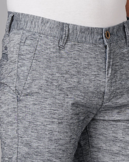 Heathered Slim Fit Flat-Front Chinos