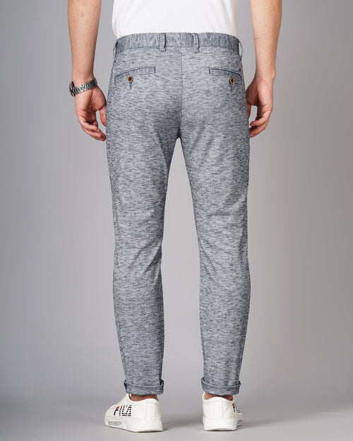 Heathered Slim Fit Flat-Front Chinos