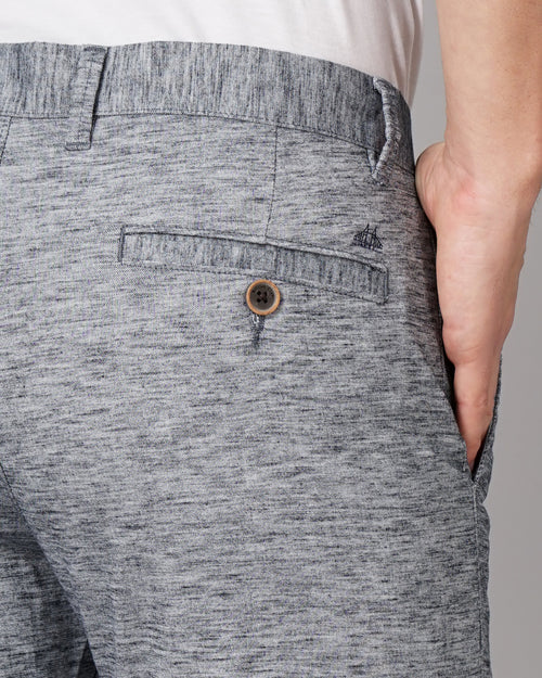 Heathered Slim Fit Flat-Front Chinos