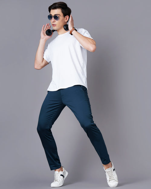 Slim Fit Flat-Front Trousers