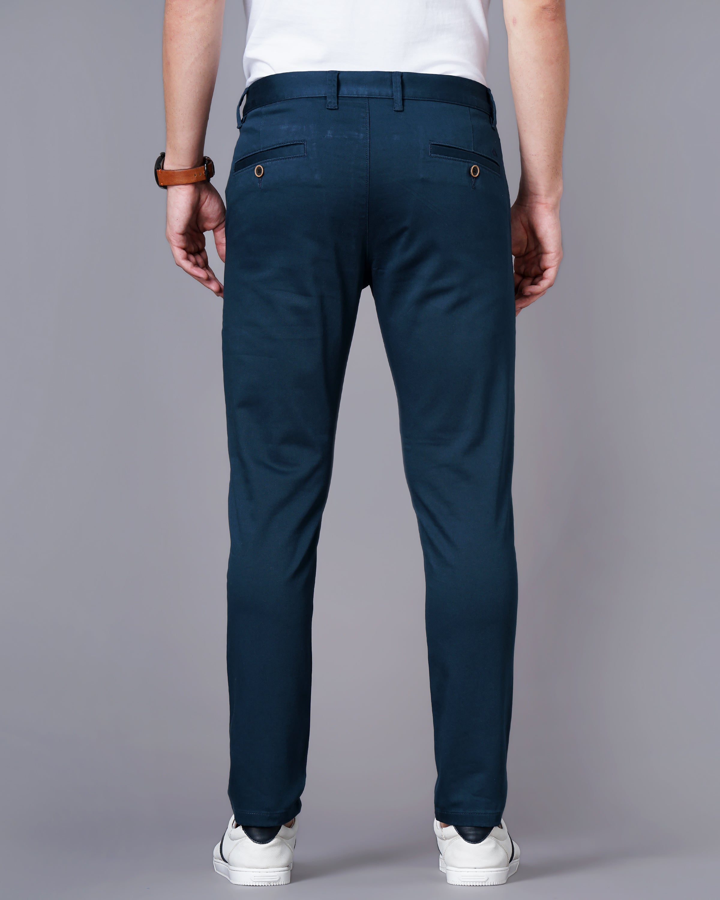 Slim Fit Flat-Front Trousers