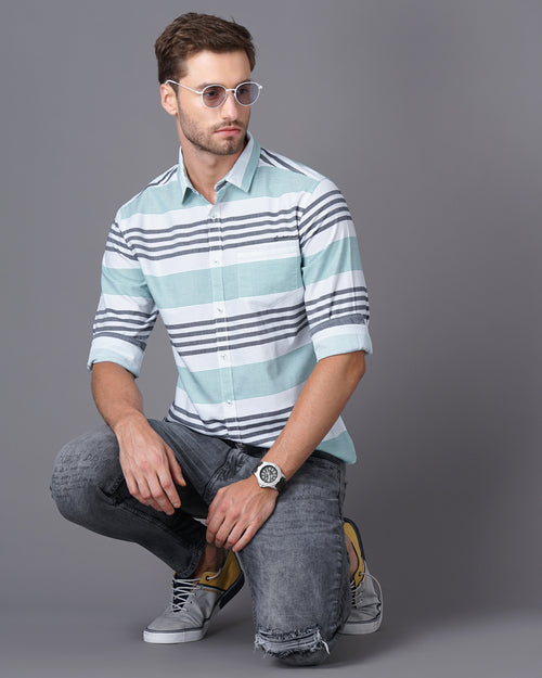 Slim Fit Striped Casual Shirt