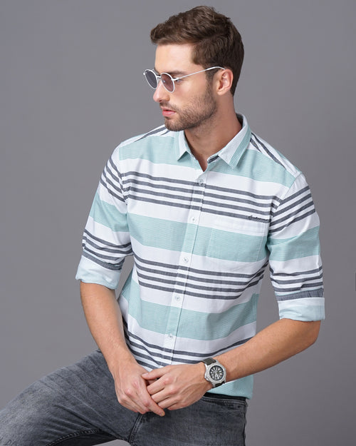 Slim Fit Striped Casual Shirt