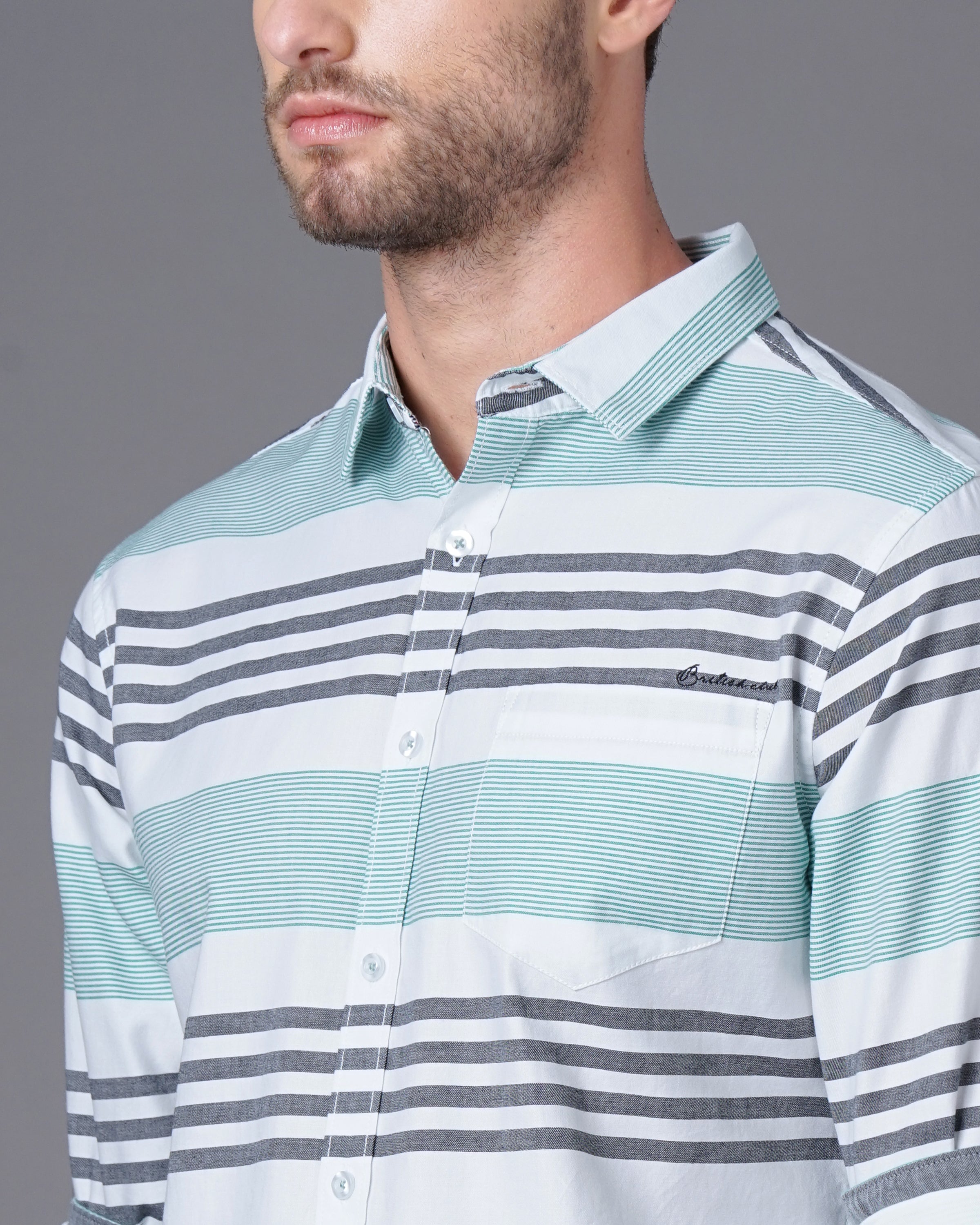 Slim Fit Striped Casual Shirt