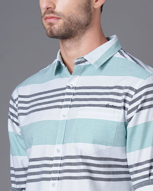 Slim Fit Striped Casual Shirt