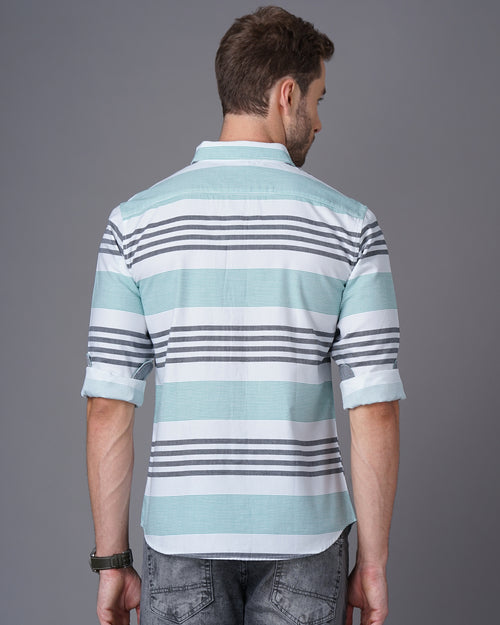 Slim Fit Striped Casual Shirt