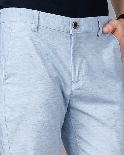 HEATHERED SLIM FIT FLAT-FRONT CHINOS