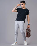 Heathered Slim Fit Flat-Front Chinos