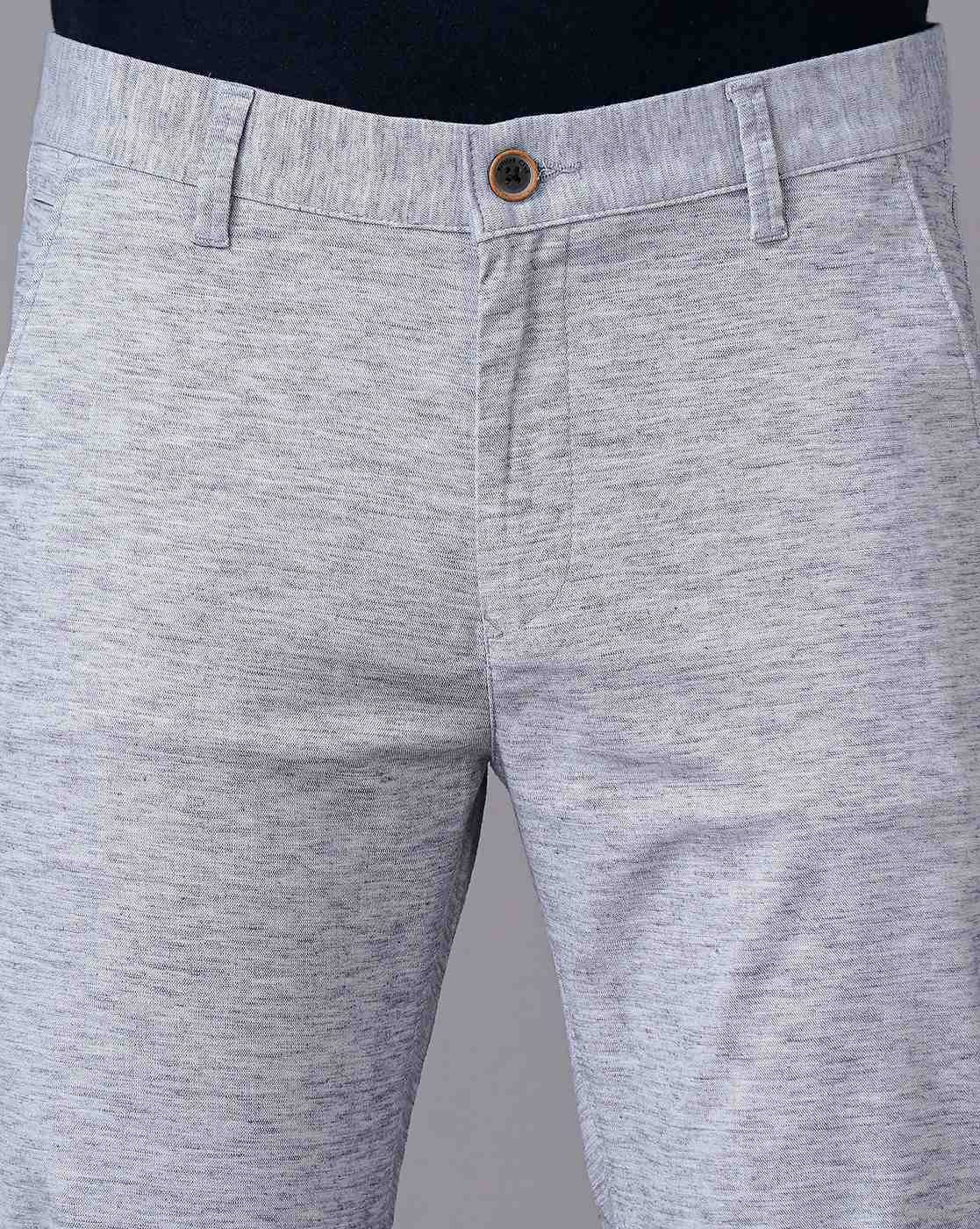 Heathered Slim Fit Flat-Front Chinos